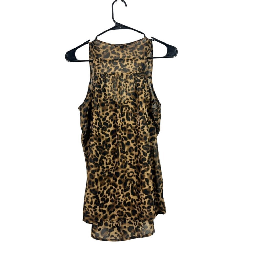 Mine Women's Shear Animal Print Riffled Top - Picture 2 of 6